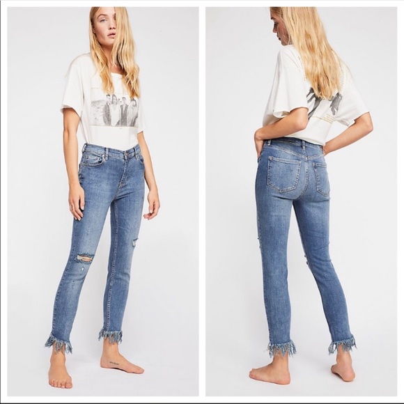 Free People Great Heights Frayed Skinny Jeans - Picture 6 of 8
